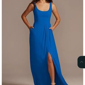 David's Bridal Blue Dress with pockets! And back detail